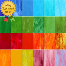 24 Sheets Vibrant Stained Glass Variety Pack – 6 X 4 Inch Tiffany Style Opaque