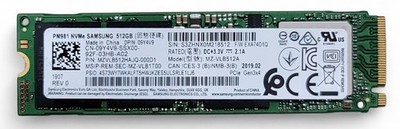Samsung PM981 M.2 512GB PCIe Gen3x4 Internal SSD