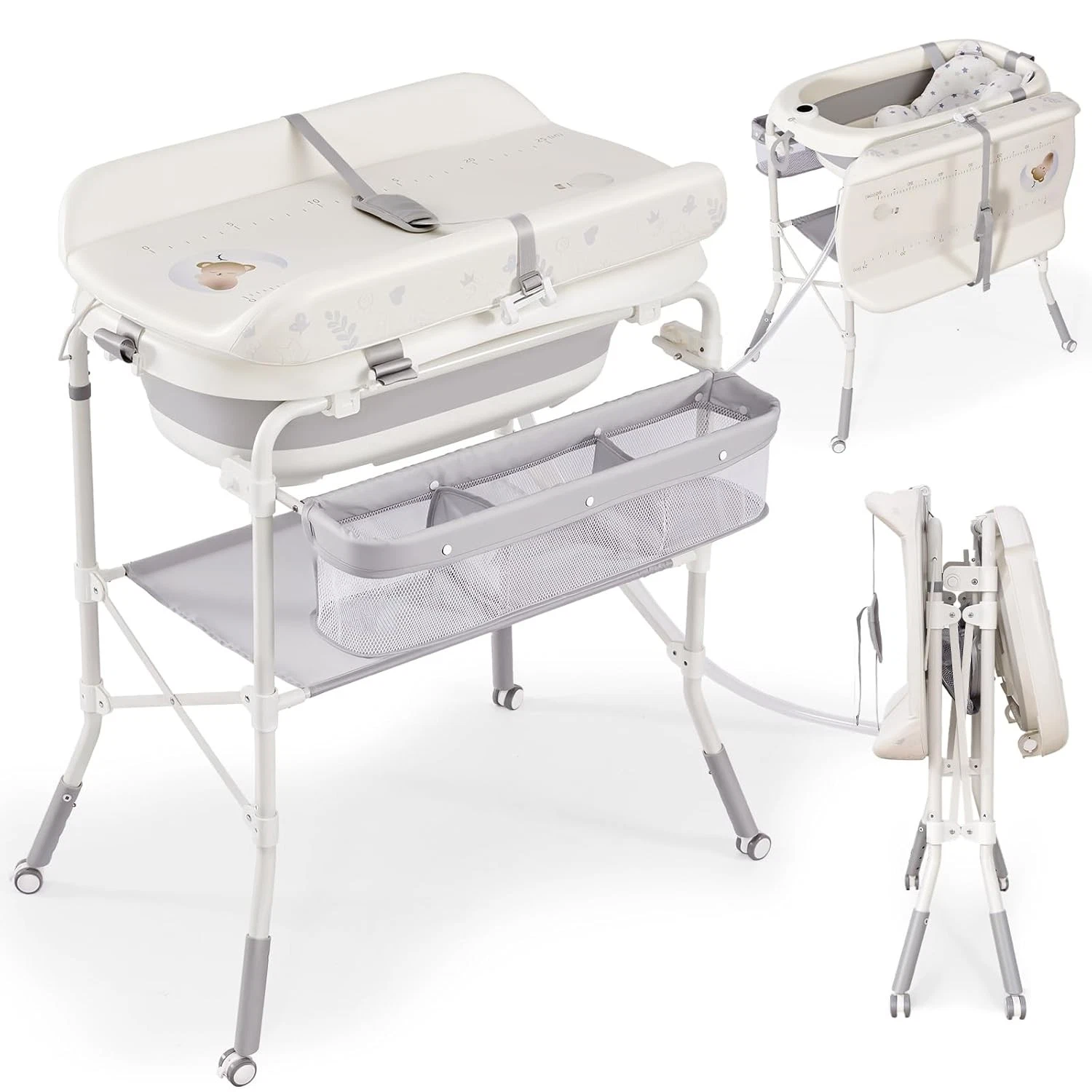 Foldable Baby Bathtub Changing Table Infant Bath Station