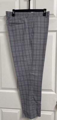 Harry Brown Mens Dress Pants Plaid Gray  Sz 36W Regular