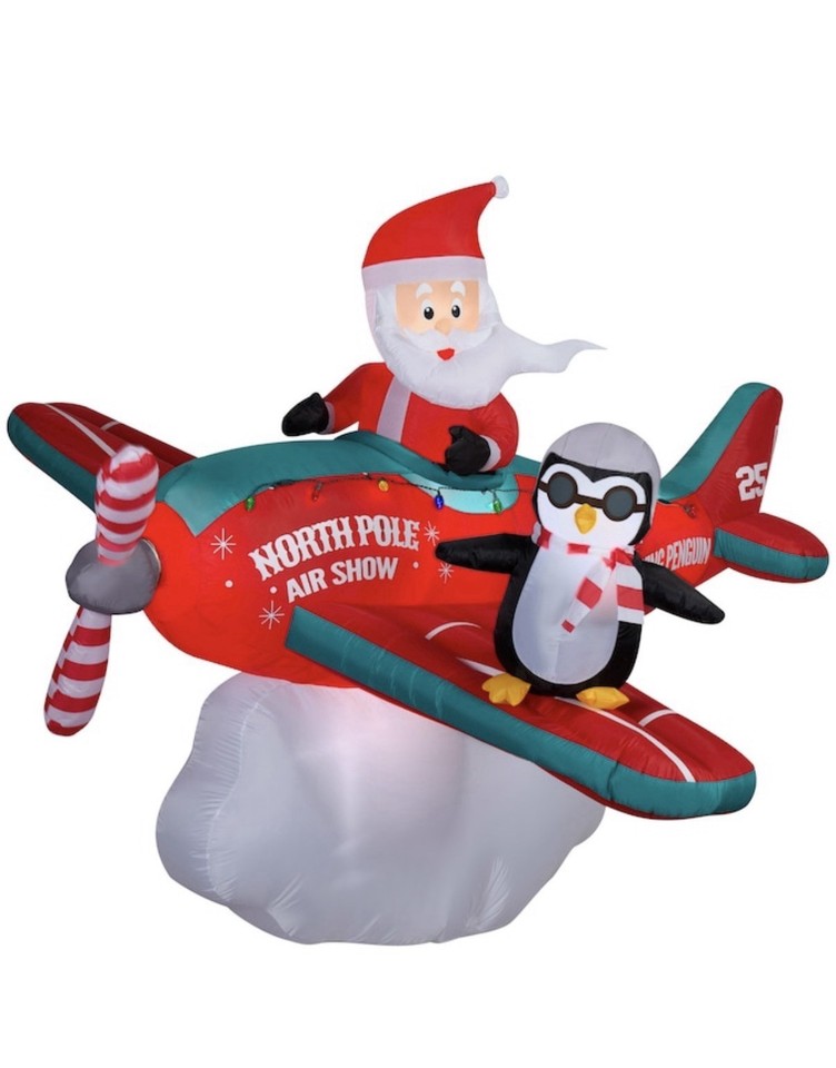 Gemmy Animated Santa Airplane Airblown Gemmy Inflatable | eBay