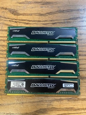 Crucial Ballistix Sport 16GB Kit 4GB x4 DDR3 1333 MHz PC3-10600 CL9 1.5V Memory