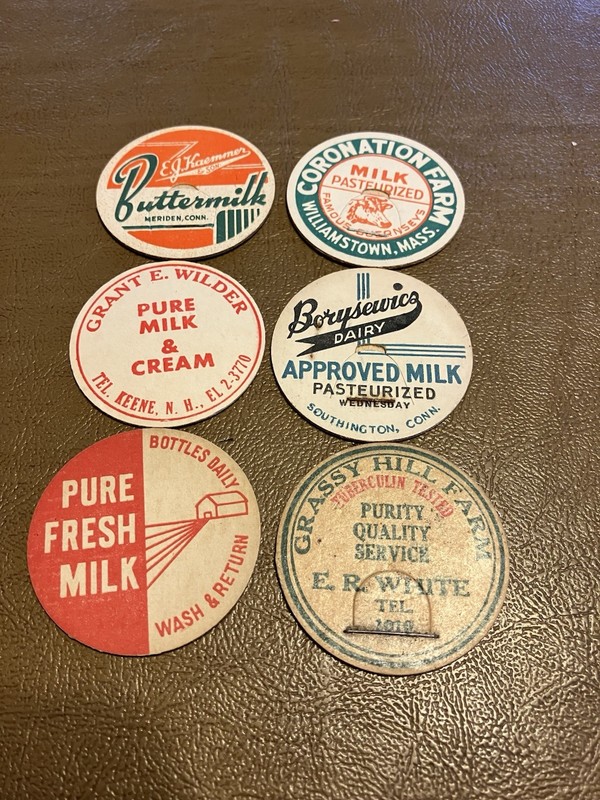Lot of 6 Milk Caps 