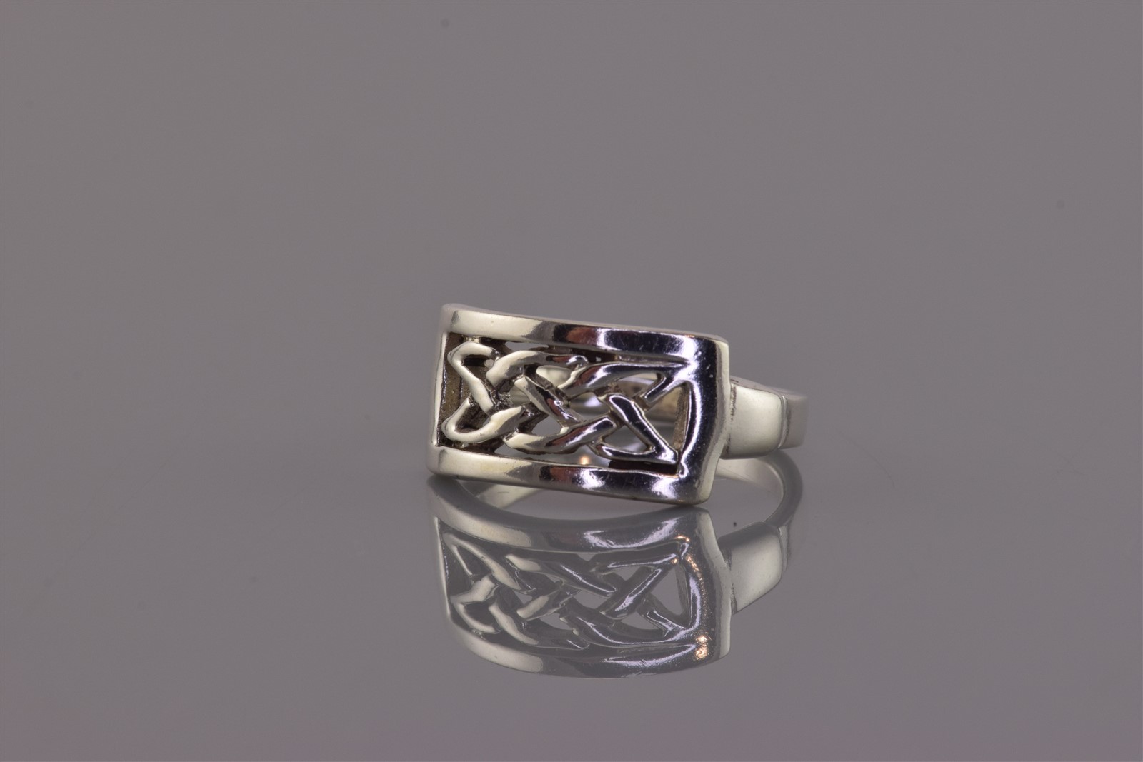 Sterling Silver Framed Rectangular Celtic Tribal … - image 6