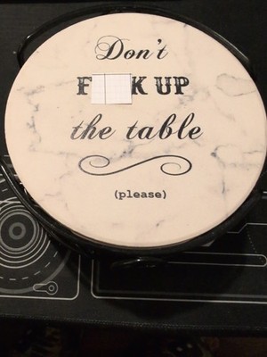 UrbanMosh Don't F**k Up The Table Ceramic Coasters 6pcs With Holder