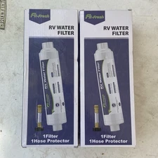 Fil-Fresh RV Water Filter w Flexible Hose Protector NSF Certified Inline Camper