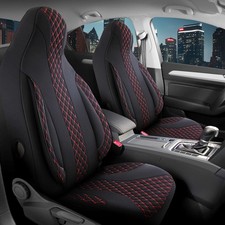 2x Sitzbezüge passend für Honda Civic 9 (Schwarz-Rot) | Vorne | Pilot ZARA402