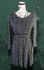 Alya Cottagecore Romantic Floral Smocked Fit & Flare Mini Dress, Size M