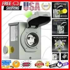 30 Amp Generator Power Inlet Box, NEMA Power Inlet Box for 3 Prong Generator ...