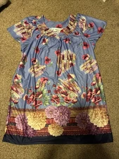 Anthony Richards Plus Sz 2X Purple Floral Muumuu Dress Caftan Housecoat Pockets