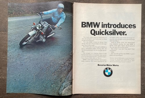 70s BMW Vintage Motorcycle Advertisement Magazine Print Ad 1970