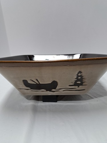Woodland Home Studio 10” Salad/Serving Bowl, Bear, Canoe,Moose - Picture 2 of 10