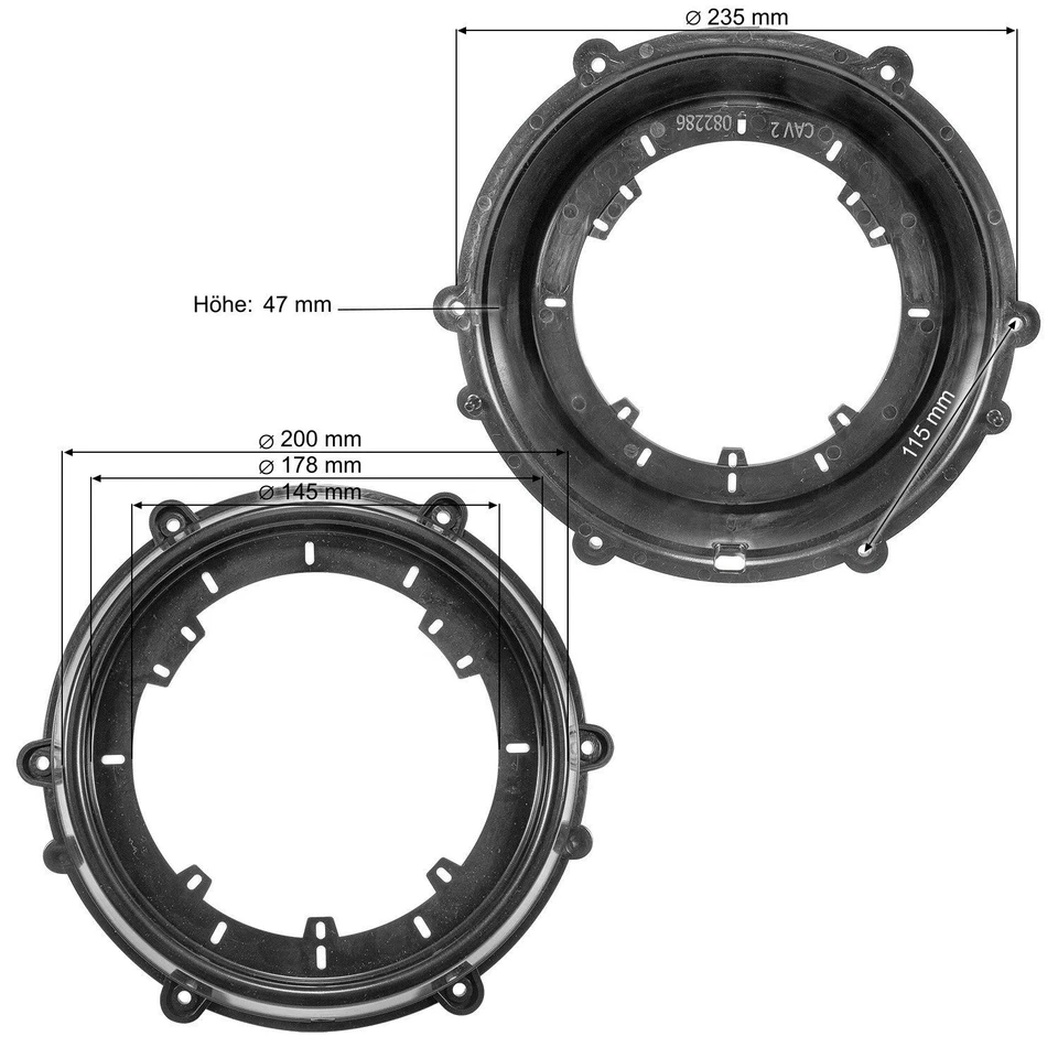 Bagues de haut-parleur adaptateurs supports convient pour Porsche 911 Boxster... - Photo 2/2
