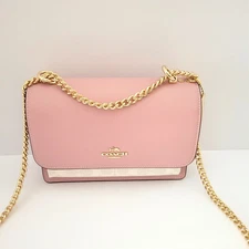 Coach CV978 Signature Klare Crossbody Leather Handbag Chalk Carnation