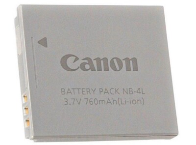 Canon OEM NB-4L Battery Pack for PowerShot SD30, 40, 200, 300, 400, 430, 450,