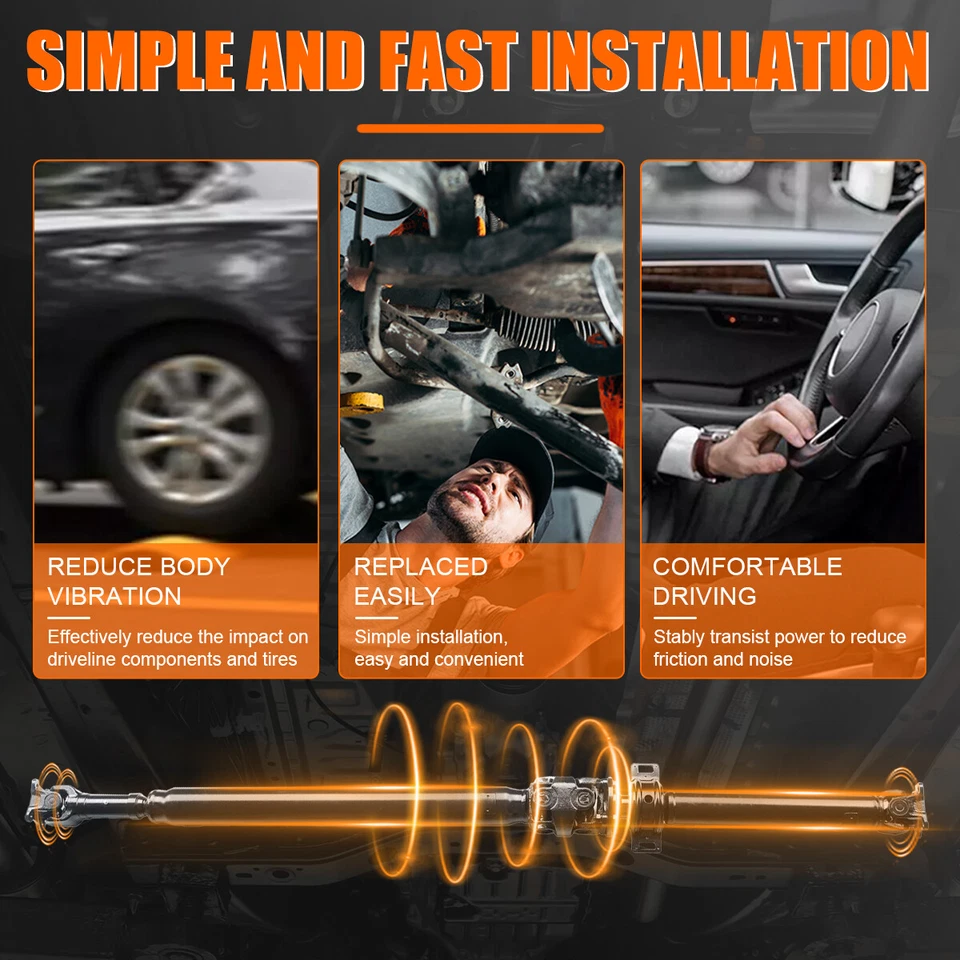 Rear Driveshaft Prop Shaft Assembly Fit 2000 2001-2004 Toyota Tundra V8 4.7L 4WD - Imagem 4 de 4