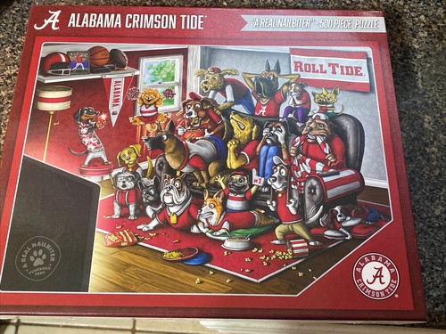 Alabama Crimson Tide 500 Piece Jigsaw Puzzle A Real NAILBITER New - 第 1/4 張圖片