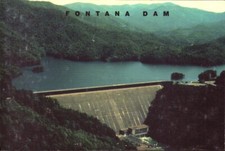 VINTAGE Postcard FONTANA DAM Built by Tennessee Valley Authority WW II