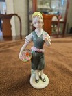 HEREND GIRL WITH FLOWER BASKET #5755 HANDPAINTED Hungary PORCELAIN FIGURINE 7" — photo 1