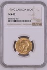 1919 C Canada Gold 1 Sovereign Ngc Ms 62 Bu Unc Lots Of Luster