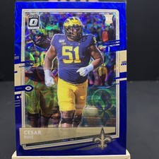 2020 Donruss Optic Cesar Ruiz RC New Orleans Saints #131 Blue Scope Prizm