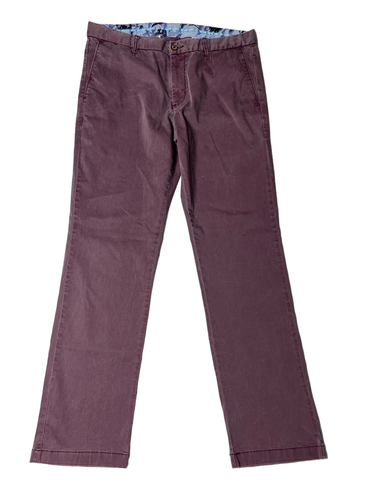 Tommy Bahama Chino Pants Flat Front Blend Red Straight Leg Men's 35X32 Nice