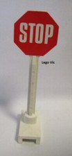Lego 739p01 City Road Sign Panneau Signalisation Stop 6306 1060 1620 MOC - A85