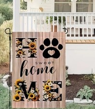 Home sweet Home Dog Paw decorative 12 x 18 decorative Garden Flag  New 
