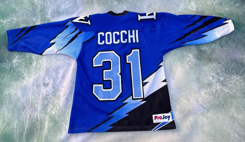 Camiseta de hóquei vintage ProJoy Las Vegas Icemen Cocchi #31 tamanho Youth G. - Imagem 4 de 4