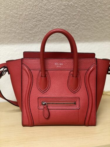 Celine Nano Luggage Bag - Red Used