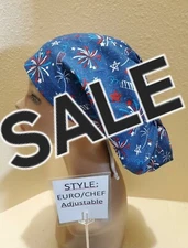 Fireworks #2 4th of July SALE Women's  Euro/Chef Surgical Scrub Hat/Cap     