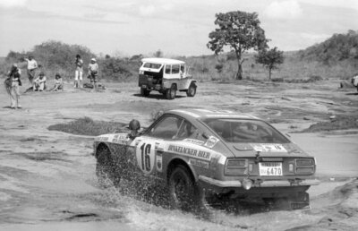 Hans Schuller and Dieter Steinmann Datsun 260Z 1975 Safari Rally Kenya Photo 4