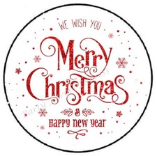 MERRY CHRISTMAS AND HAPPY NEW YEAR ENVELOPE SEALS LABELS STICKERS PARTY FAVORS