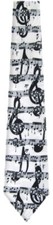 Men's Musical Notes Necktie White Black Mixed Notes Clubs Bands Music Teacher