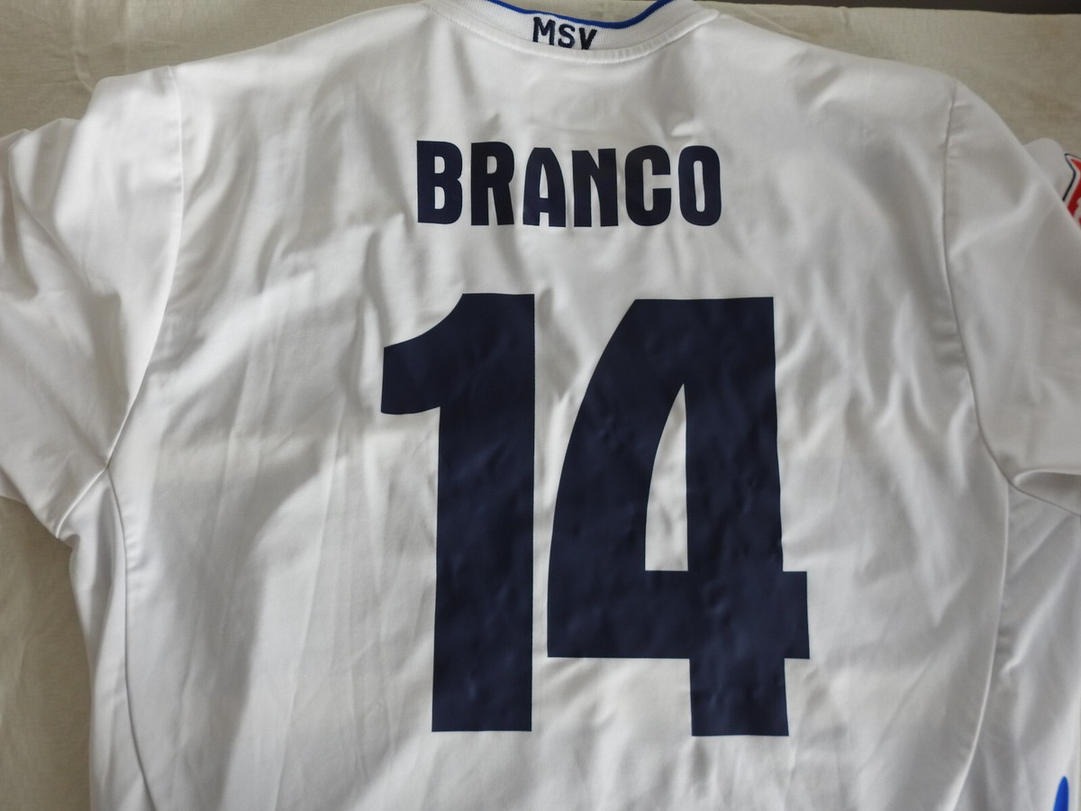 MSV Duisburg 2008 Home Jersey #14 Branco Uhlsport Blue Shirt Size