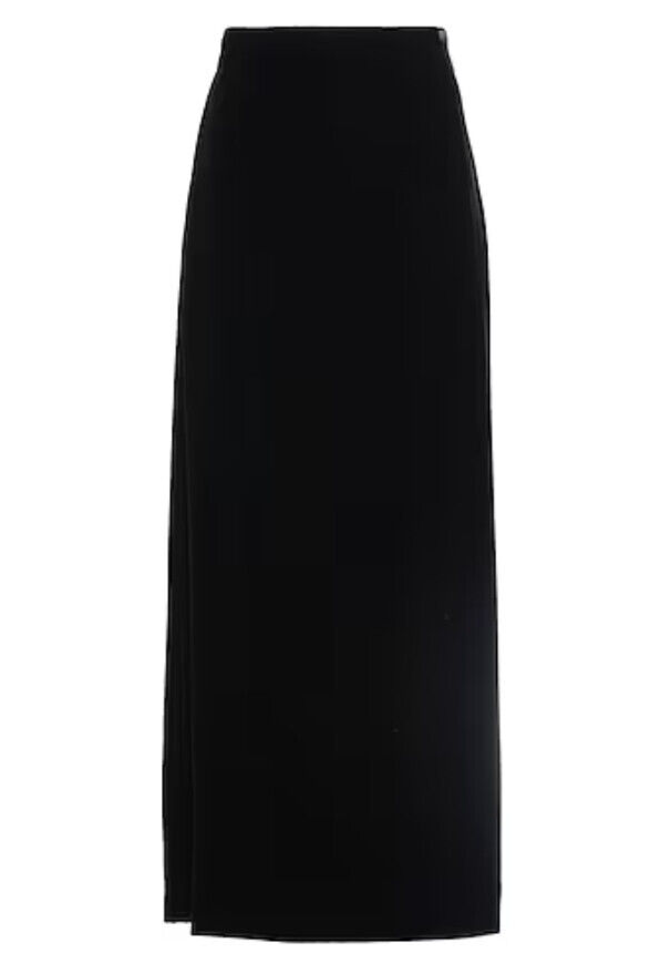 Maxi gonna avvolgente in crepe nera SAINT LAURENT anni 80 taglia S