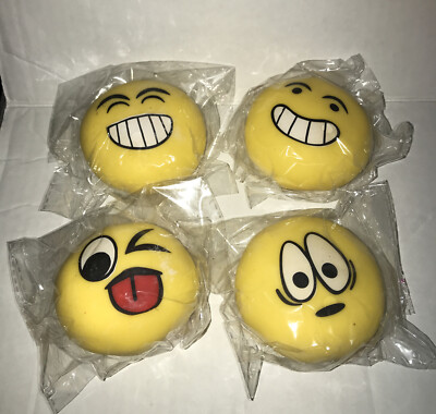 Goofy Smile Face Stress Balls - Toys -4 Pieces