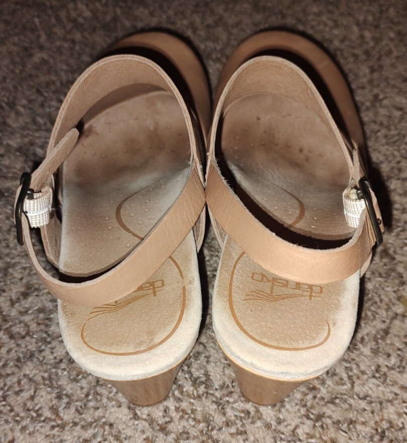 Dansko Thea Leather Clogs Sandals Ankle Straps Heeled Women's Size 38 US 7.5-8 image 7