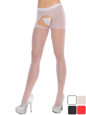Womens Sheer Pantyhose Classic Crotchless Tights One Size