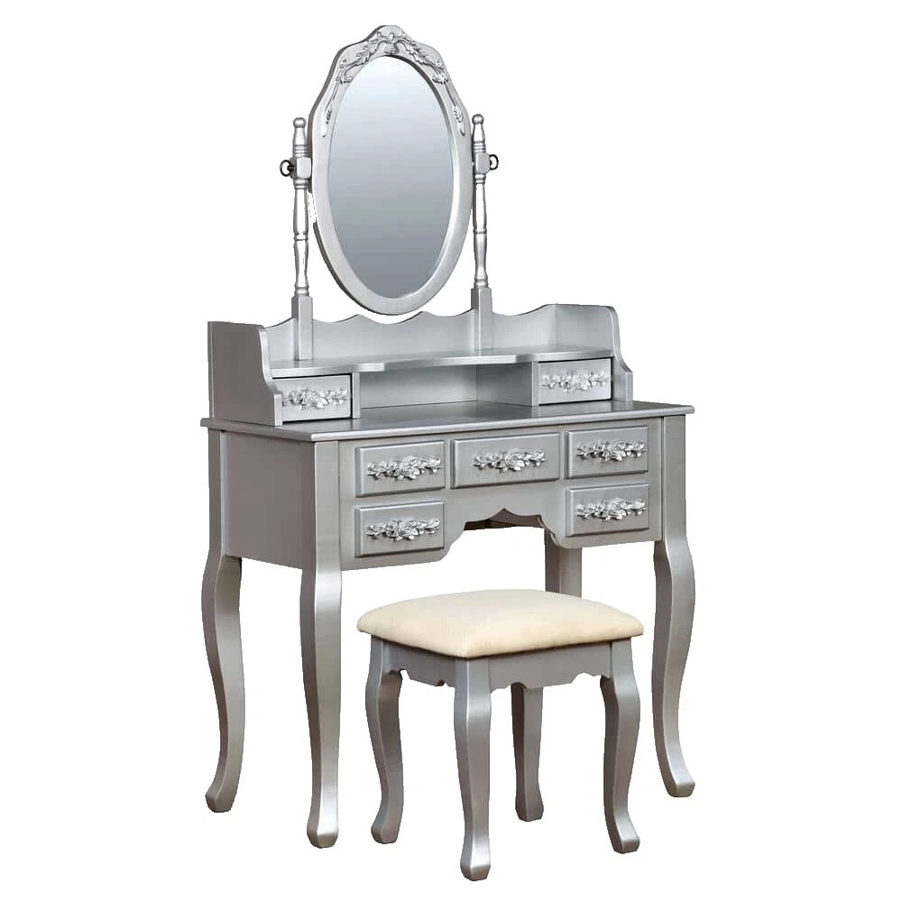 Solid Wood Bedroom Oval Vanities & Makeup Tables
