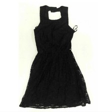 City Studio Junior Women Dress 3 Black Stretch A-Line Above Knee Lace Floral