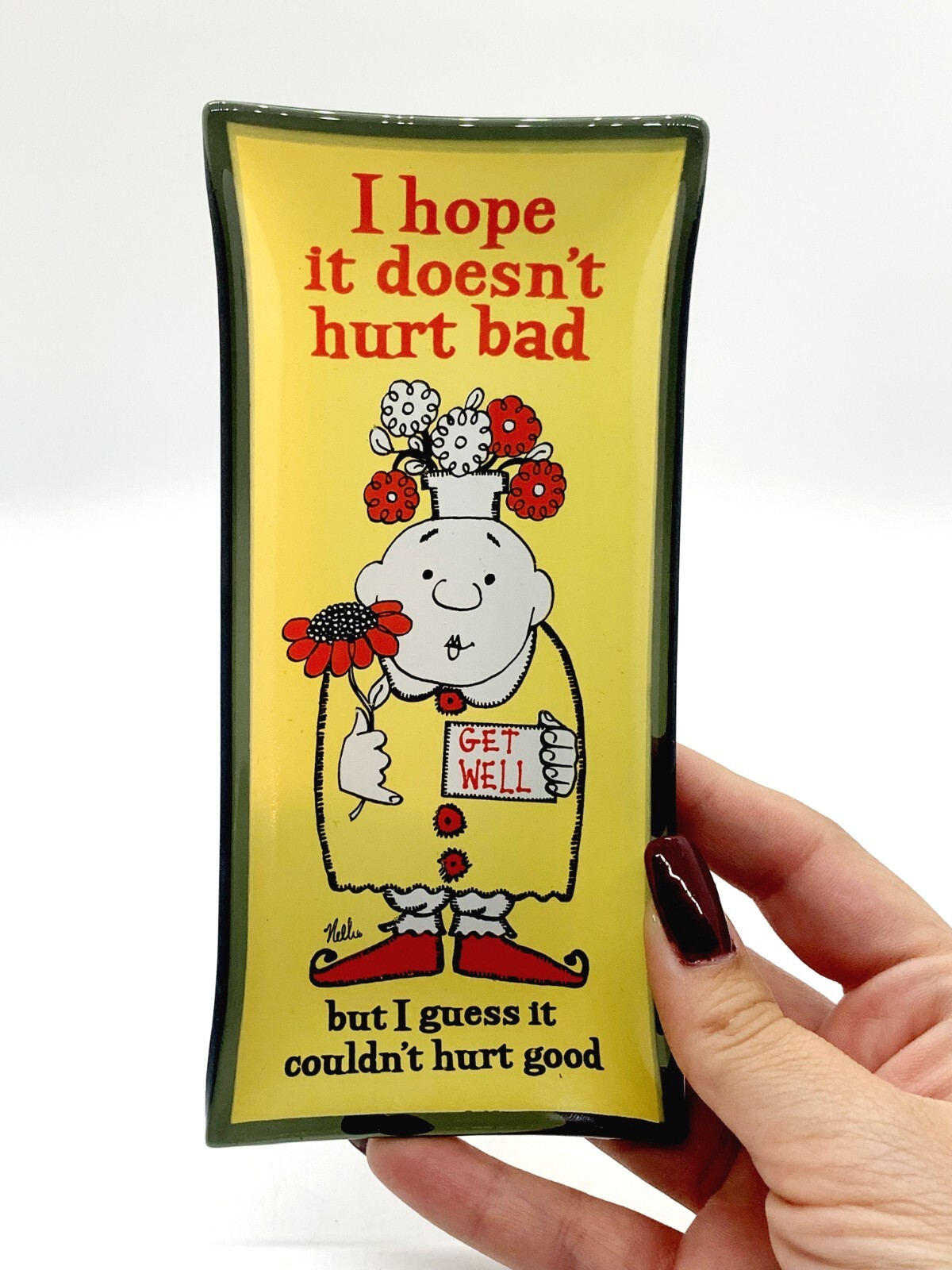 Vintage Houze Art Glass Novelty Trinket Tray Dish Get Well Gift eBay