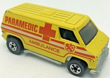 Vintage 1974 Hot Wheels Paramedic Ambulance Van Yellow Hong Kong 7661