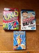 Lot of Regal OLD MAID Hasbro MONOPOLY DEAL Mattel UNO Playing Card Games -