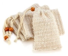 Exfoliating Loofah Pouch - Natural Sisal Shower Bath Foam Mesh Soap Bag - 5 Pack