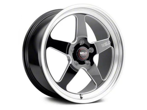 WELD Performance Laguna Drag Gloss Black Milled Wheel; Rear Only; 15x10; 50mm Of