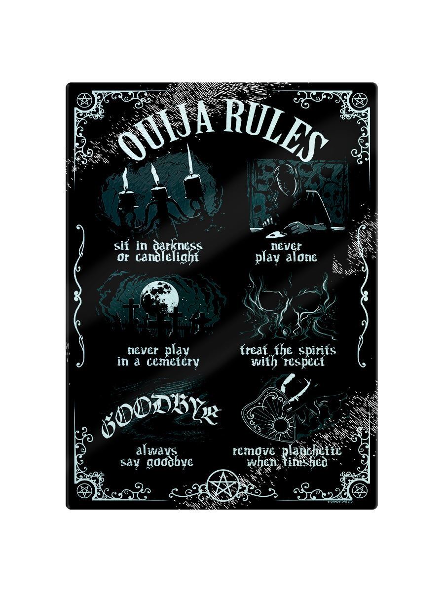 Chopping Board Ouija Board Rules Black 28.5x39cm