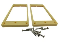 Cream Humbucker Mounting Rings (Flat Non Graduated Height) With Mounting Screws