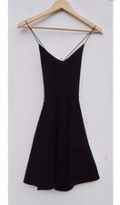 boohoo size 6 black skater dress Back Elastic R104