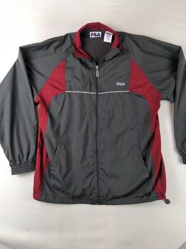 Vintage FILA Men Jacket Gray Red 